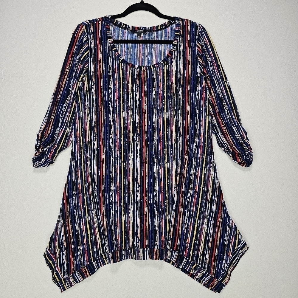 Premise Studio Tunic Blouse Multi Color Stripes Size Large
